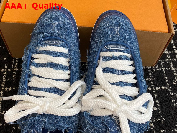 LV Skate Sneaker in Blue Frayed Monogram Denim 1ACVJA Replica