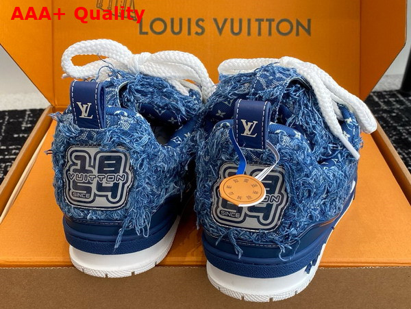 LV Skate Sneaker in Blue Frayed Monogram Denim 1ACVJA Replica