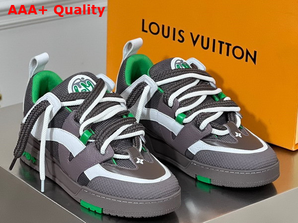 LV Skate Sneaker in Grey Mix of Materials of Grained Calf Leather and Technical Mesh 1ABZ4R Replica