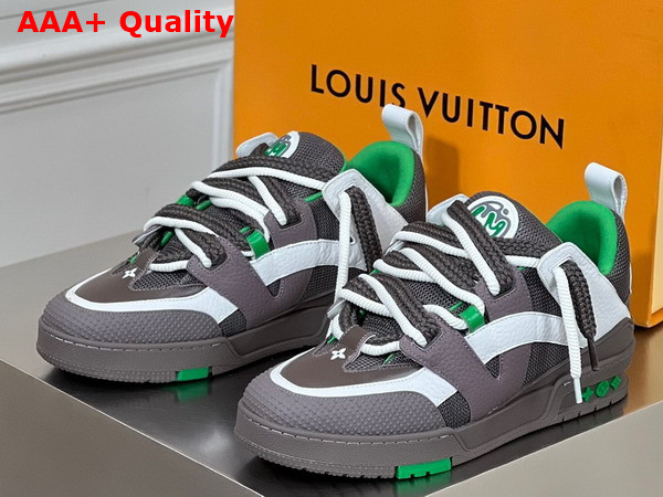 LV Skate Sneaker in Grey Mix of Materials of Grained Calf Leather and Technical Mesh 1ABZ4R Replica