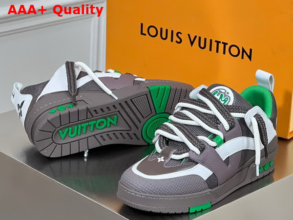 LV Skate Sneaker in Grey Mix of Materials of Grained Calf Leather and Technical Mesh 1ABZ4R Replica