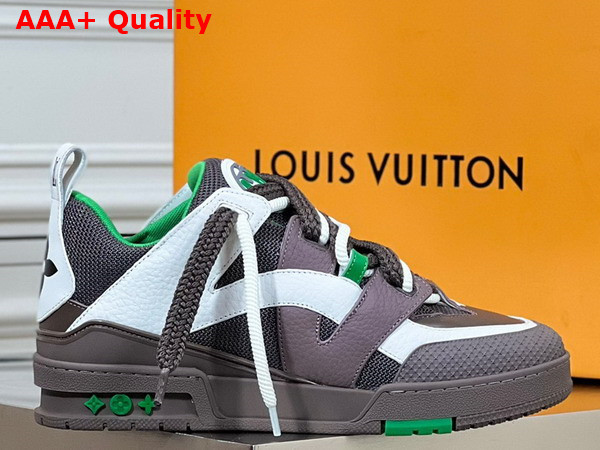 LV Skate Sneaker in Grey Mix of Materials of Grained Calf Leather and Technical Mesh 1ABZ4R Replica