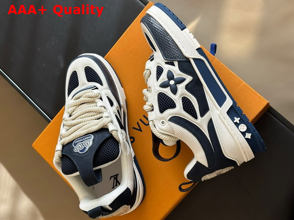 LV Skate Sneaker in Navy Blue Mix of Materials 1ACF1O Replica