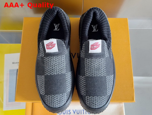 LV Space Lander Slip On Sneaerk in Black Damier Denim 1ACVQD Replica