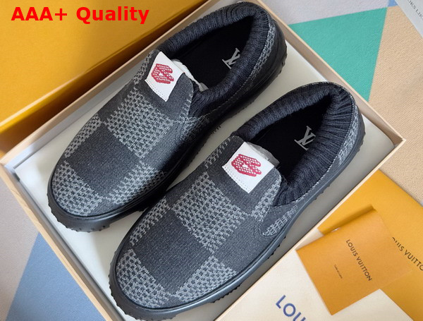 LV Space Lander Slip On Sneaerk in Black Damier Denim 1ACVQD Replica