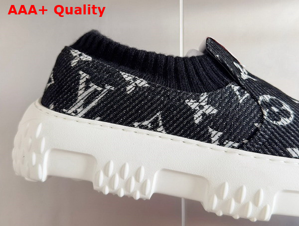 LV Space Lander Slip On Sneaerk in Black Monogram Denim Replica