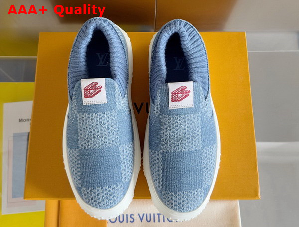 LV Space Lander Slip On Sneaerk in Blue Damier Denim 1ACVPW Replica