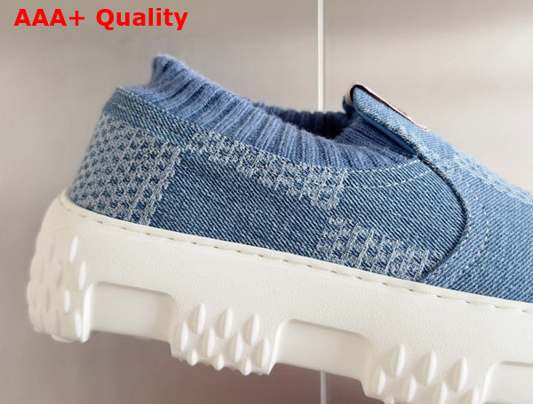 LV Space Lander Slip On Sneaerk in Blue Damier Denim 1ACVPW Replica