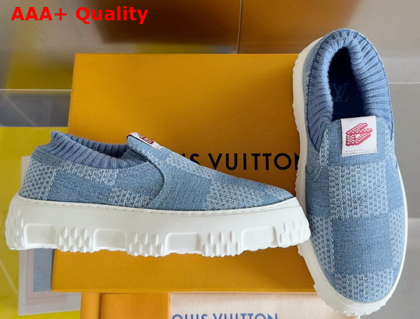 LV Space Lander Slip On Sneaerk in Blue Damier Denim 1ACVPW Replica