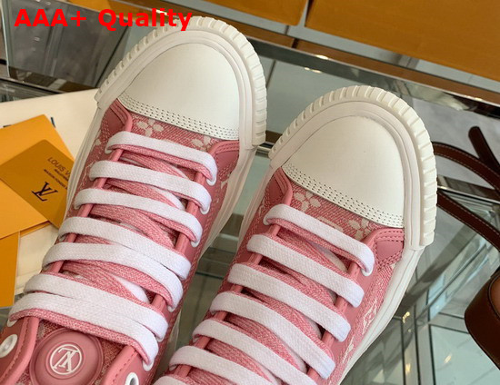 LV Squad Sneaker Boot Rose Clair Pink Monogram Denim 1A9S1P Replica