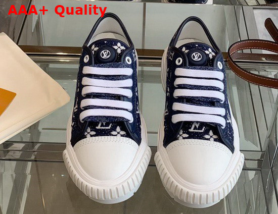 LV Squad Sneaker Navy Blue Monogram Denim 1A9S0D Replica