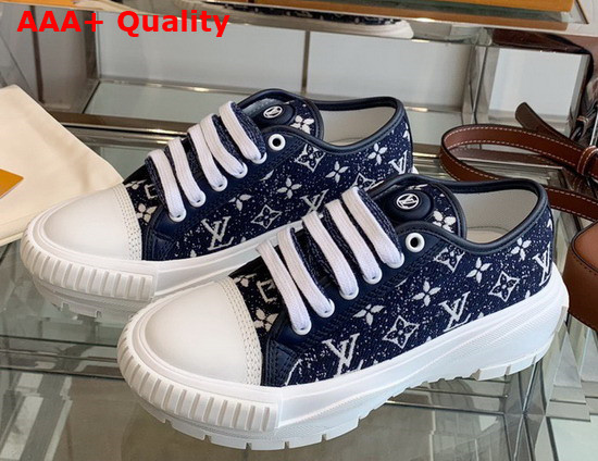 LV Squad Sneaker Navy Blue Monogram Denim 1A9S0D Replica