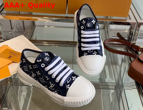 LV Squad Sneaker Navy Blue Monogram Denim 1A9S0D Replica