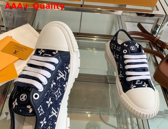 LV Squad Sneaker Navy Blue Monogram Denim 1A9S0D Replica