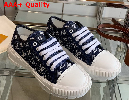 LV Squad Sneaker Navy Blue Monogram Denim 1A9S0D Replica