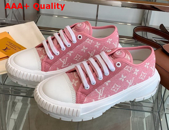 LV Squad Sneaker Rose Clair Pink Monogram Denim 1A9S0T Replica