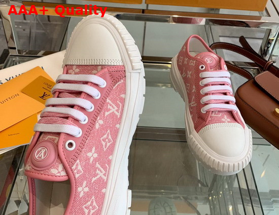 LV Squad Sneaker Rose Clair Pink Monogram Denim 1A9S0T Replica