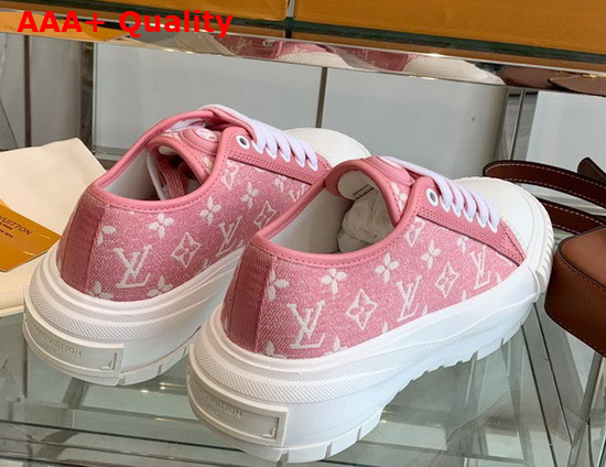 LV Squad Sneaker Rose Clair Pink Monogram Denim 1A9S0T Replica