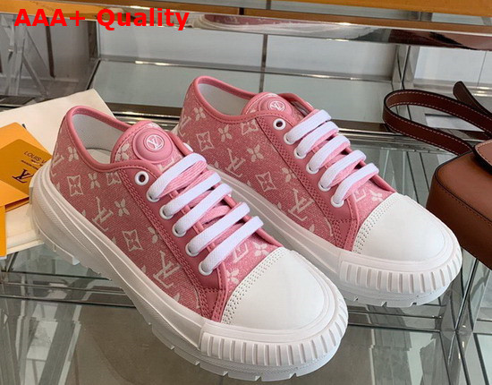 LV Squad Sneaker Rose Clair Pink Monogram Denim 1A9S0T Replica