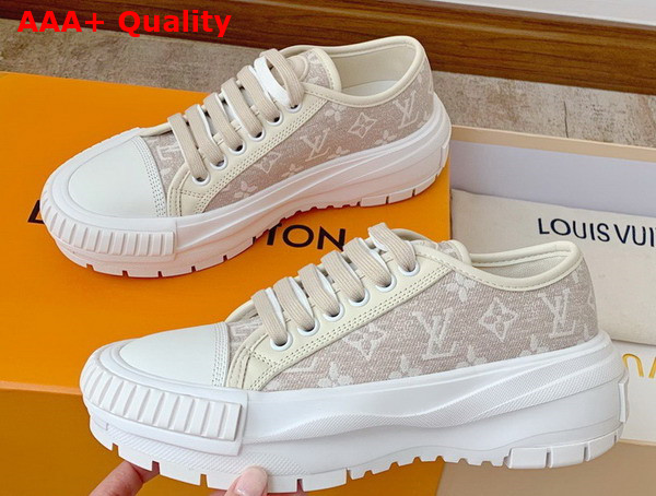 LV Squad Sneaker in Beige Monogram Denim 1AB1A4 Replica