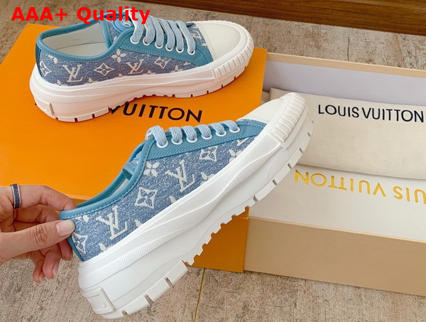 LV Squad Sneaker in Blue Monogram Denim 1AB19O Replica