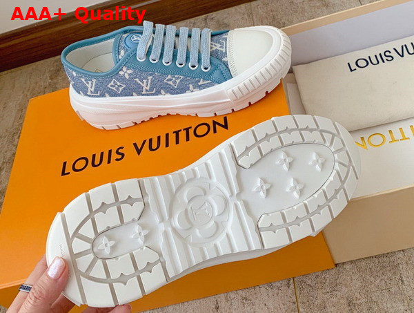 LV Squad Sneaker in Blue Monogram Denim 1AB19O Replica