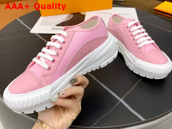 LV Squad Sneaker in Pink Cotton Canvas with Calf Leather Trim 1A942K Replica