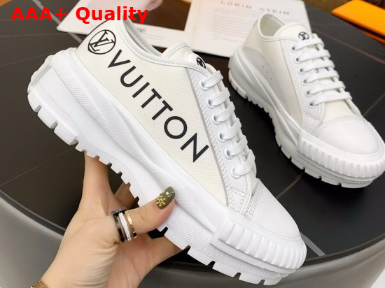 LV Squad Sneaker in Whie Cotton Canvas with Calf Leather Trim 1A9424 Replica