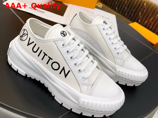 LV Squad Sneaker in Whie Cotton Canvas with Calf Leather Trim 1A9424 Replica