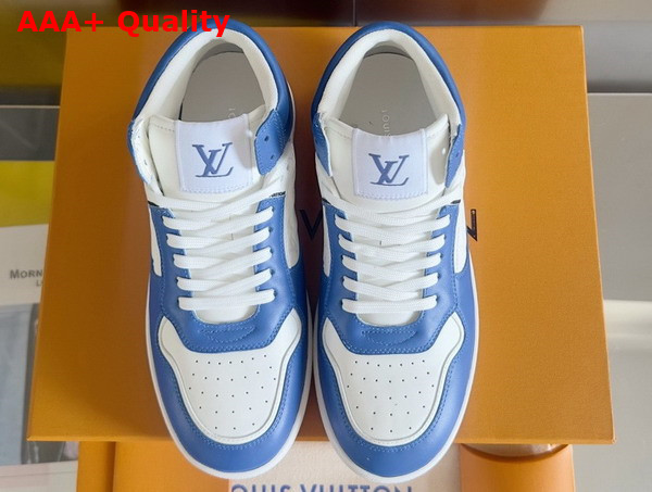 LV Stadium Mid Top Sneaker in Electric Blue Monogram Debossed Calf Leather 1ADCOP Replica