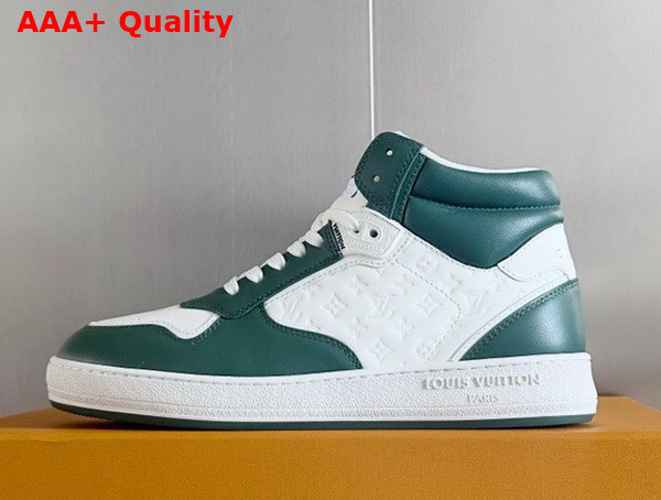 LV Stadium Mid Top Sneaker in Green Monogram Debossed Calf Leather 1ADCP5 Replica