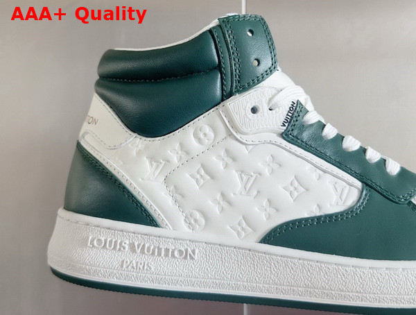 LV Stadium Mid Top Sneaker in Green Monogram Debossed Calf Leather 1ADCP5 Replica