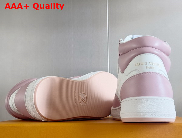 LV Stadium Mid Top Sneaker in Rose Clair Pink Monogram Debossed Calf Leather 1ADCO9 Replica