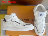 LV Stadium Mid Top Sneaker in White Monogram Debossed Calf Leather 1ADCPL Replica