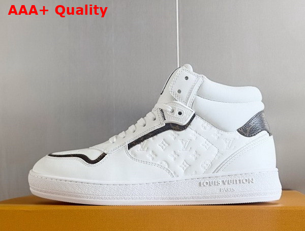 LV Stadium Mid Top Sneaker in White Monogram Debossed Calf Leather 1ADCPL Replica