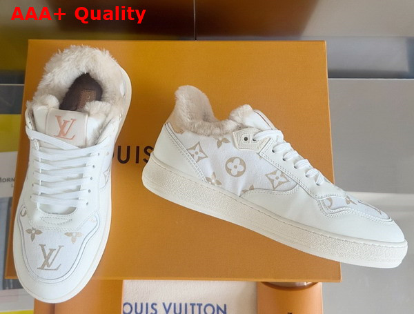 LV Stadium Sneaker in Beige Monogram Wool Shearling Lining 1ADCRE Replica