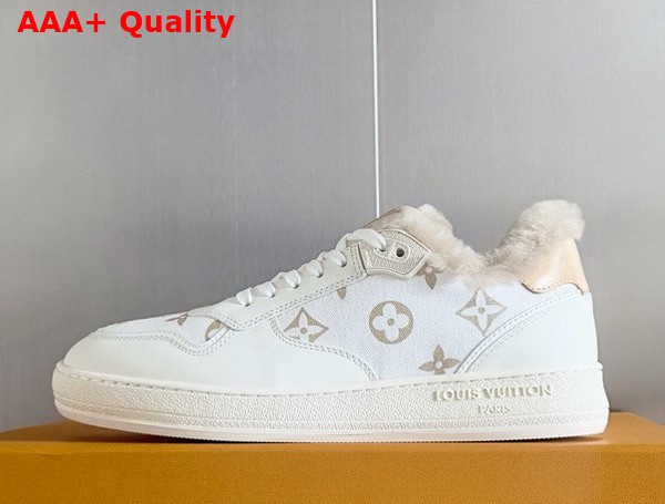 LV Stadium Sneaker in Beige Monogram Wool Shearling Lining 1ADCRE Replica