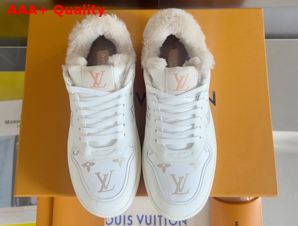 LV Stadium Sneaker in Beige Monogram Wool Shearling Lining 1ADCRE Replica