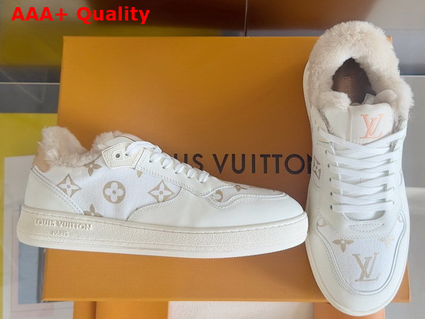 LV Stadium Sneaker in Beige Monogram Wool Shearling Lining 1ADCRE Replica