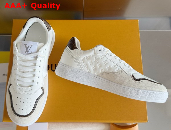 LV Stadium Sneaker in White Monogram Debossed Calf Leather 1ACUIN Replica