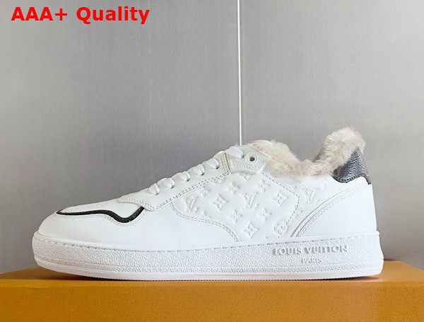 LV Stadium Sneaker in White Monogram Debossed Calf Leather with Shearling Lining Replica