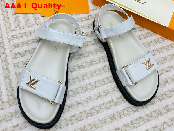 LV Sunset Comfort Flat Sandal in Ivory Lamb Leather 1ABW7I Replica