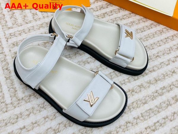 LV Sunset Comfort Flat Sandal in Ivory Lamb Leather 1ABW7I Replica