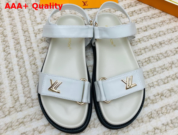 LV Sunset Comfort Flat Sandal in Ivory Lamb Leather 1ABW7I Replica