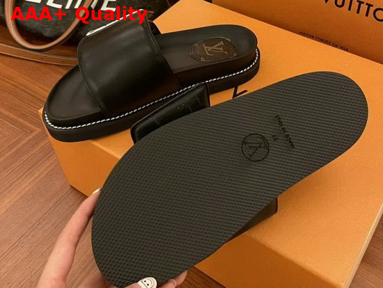 LV Sunset Flat Comfort Mule Black and White Calf Leather 1A93SI Replica