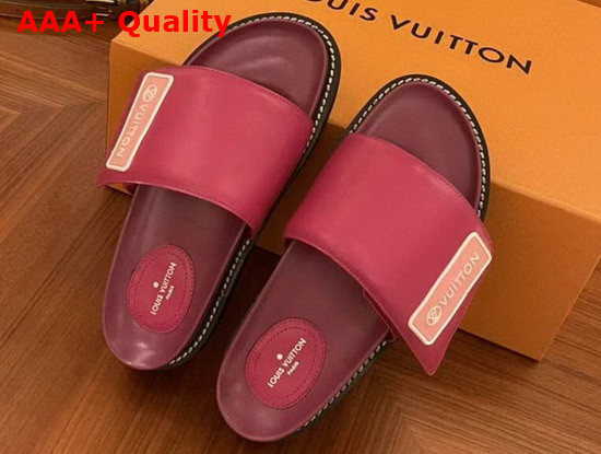 LV Sunset Flat Comfort Mule Light Purple Calf Leather Replica