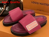 LV Sunset Flat Comfort Mule Light Purple Calf Leather Replica