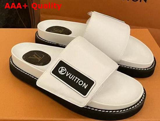 LV Sunset Flat Comfort Mule White Calf Leather 1A93SX Replica