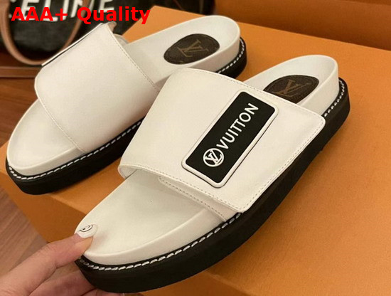 LV Sunset Flat Comfort Mule White Calf Leather 1A93SX Replica