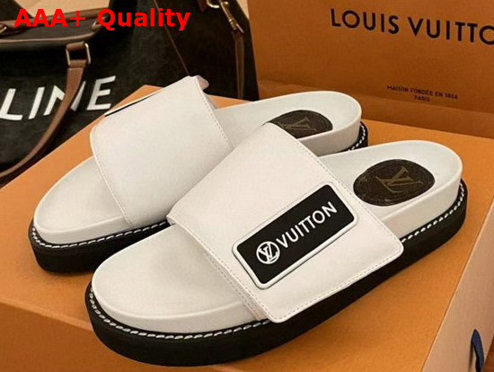 LV Sunset Flat Comfort Mule White Calf Leather 1A93SX Replica